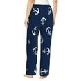 thumbnail image 3 of Goofa Nautical Themed Simple Anchors Printed Soft Pajama Pants for Women, Wide Leg Comfy Casual Lounge Yoga Pants-Small, 3 of 9