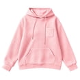 thumbnail image 5 of MLCDZ Women Fall Waffle Hoodies Pullover Hooded Long Sleeves Sweatshirt Drawstring Loose Fit Vacation Travel Oversized Tops with Pocket, 5 of 8