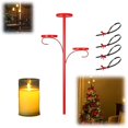 thumbnail image 1 of wonima02 Triple Tree Topper Shelf for Christmas Tree, Black Triple Candelabra Tree Topper Holder, Elegant Xmas Decoration, Suitable for Indoor & Outdoor Holiday Decor (Red-A, 23.6in), 1 of 1