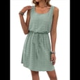 thumbnail image 2 of Vestido Mini con Cordón Texturizado y Calado para Mujer, Color Verde Frijol, Talla S, 2 of 7