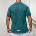 thumbnail image 4 of Krdevn Mens Shirts - Men's Athletic Performance T Shirt for Summer Wear Comfortable Round Neck Sports Shirt for Running and Fitness,Mens Fall Shirts,Color:Dark Green,Size:L, 4 of 5