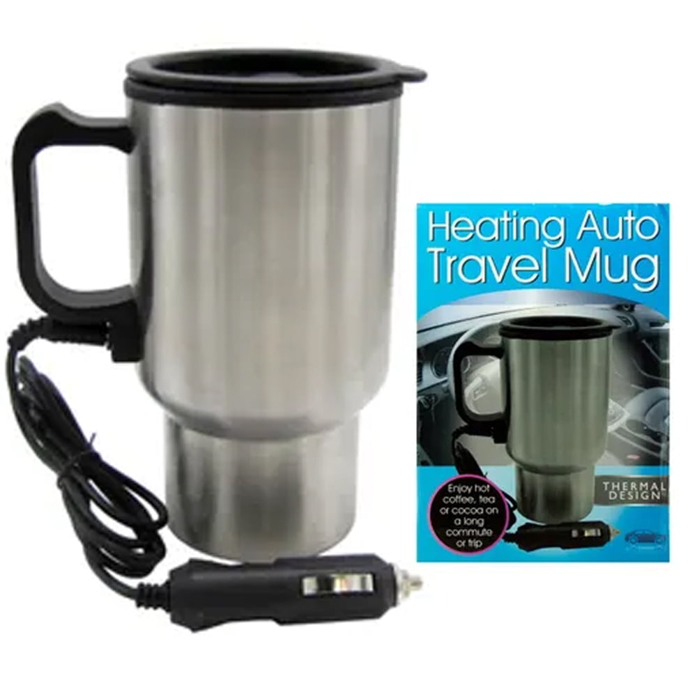 12V Stainless Steel Heated Coffee Warm Tea Hot Car Mug Cup Auto Travel Heating 