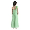 thumbnail image 2 of iEFiEL Girls Chiffon One-shoulder Flower Girl Dress High Waist Pleated Princess Bridesmaid Birthday Party Dress, 2 of 7