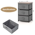 thumbnail image 3 of Gymax 3 Drawers Dresser Fabric Storage Tower Organizer Unit Tall Nightstand Side Table, 3 of 10