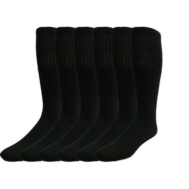 Yacht & Smith 6 Pair Men's Extra Long Tube Gray Socks, Sock Size 11-16