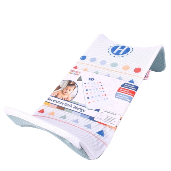 Le Coin de Bain Réversible Hopscotch Lane - Siège de Bain pour Bébé en Maille Blanc & Vert, Unisexe, pour les Bébés de 3 à 6 Mois