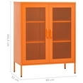 thumbnail image 2 of VidaXL Metal 2-Shelf Hallway Storage Cabinet with Mesh Doors, 31.5" x 13.8" x 40", Orange, 2 of 10