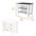 thumbnail image 3 of FM FURNITURE Norfolk 2-Piece Modern Engineered Wood Kitchen Set in White/Onyx, 3 of 7