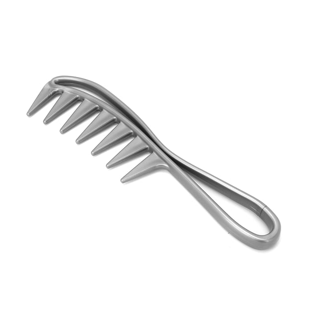 Wide Tooth Comb Hair Detangler with Rounded Edges and Ergonomic Handle for Gentle Styling 19cm ABS Material