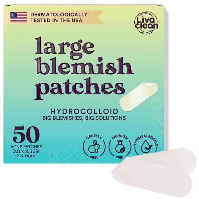 Parches para el acné LivaClean L Hydrocolloid 50 unidades para rostro