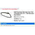 thumbnail image 2 of Right Passenger Side Upper Door Seal - Compatible with 1973 - 1980 Mercedes-Benz 450SLC 1974 1975 1976 1977 1978 1979, 2 of 2