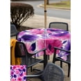 thumbnail image 5 of Outdoor Tablecloth with Umbrella Hole for Patio/Picnic/Party/Camping, Watercolor Floral Waterproof Table Cloth Square Cover Washable, Spring Flowers Botanical Vintage (54"x 54"), 5 of 8
