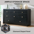 thumbnail image 5 of wow97e Modern 8 Drawer Dresser for Bedroom, Wooden Large Dressers & Chests of Drawers w/Diamond Panel Decorate, Black, 5 of 6