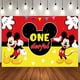 thumbnail image 1 of Fondo de vinilo de dibujos animados para fiesta de cumpleaños de niños, paño de pared personalizado de Mickey Mouse, Minnie Mouse, decoración para Baby Shower, 1 of 4