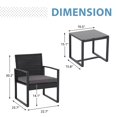 thumbnail image 3 of JOIVI 3-Piece Wicker Patio Furniture Bistro Set, Outdoor Rattan Conversation Set with Patio Chairs and Tempered Glass Top Side Table for Porch, Balcony, Deck, Backyard, Gray, 3 of 9