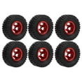 thumbnail image 1 of Pneus de Voiture RC, Forte Résistance à l'Abrasion d'Amortissement Stable Pneus de Voiture de Conduite RC et Roues pour WPL C14 C24 C34 C44 Rouge, 1 of 8