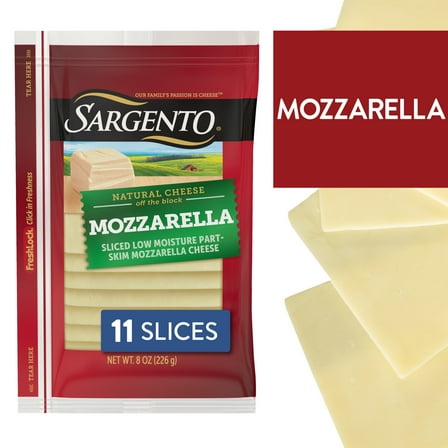 Sargento® Sliced Mozzarella Natural Cheese, 11 Slices