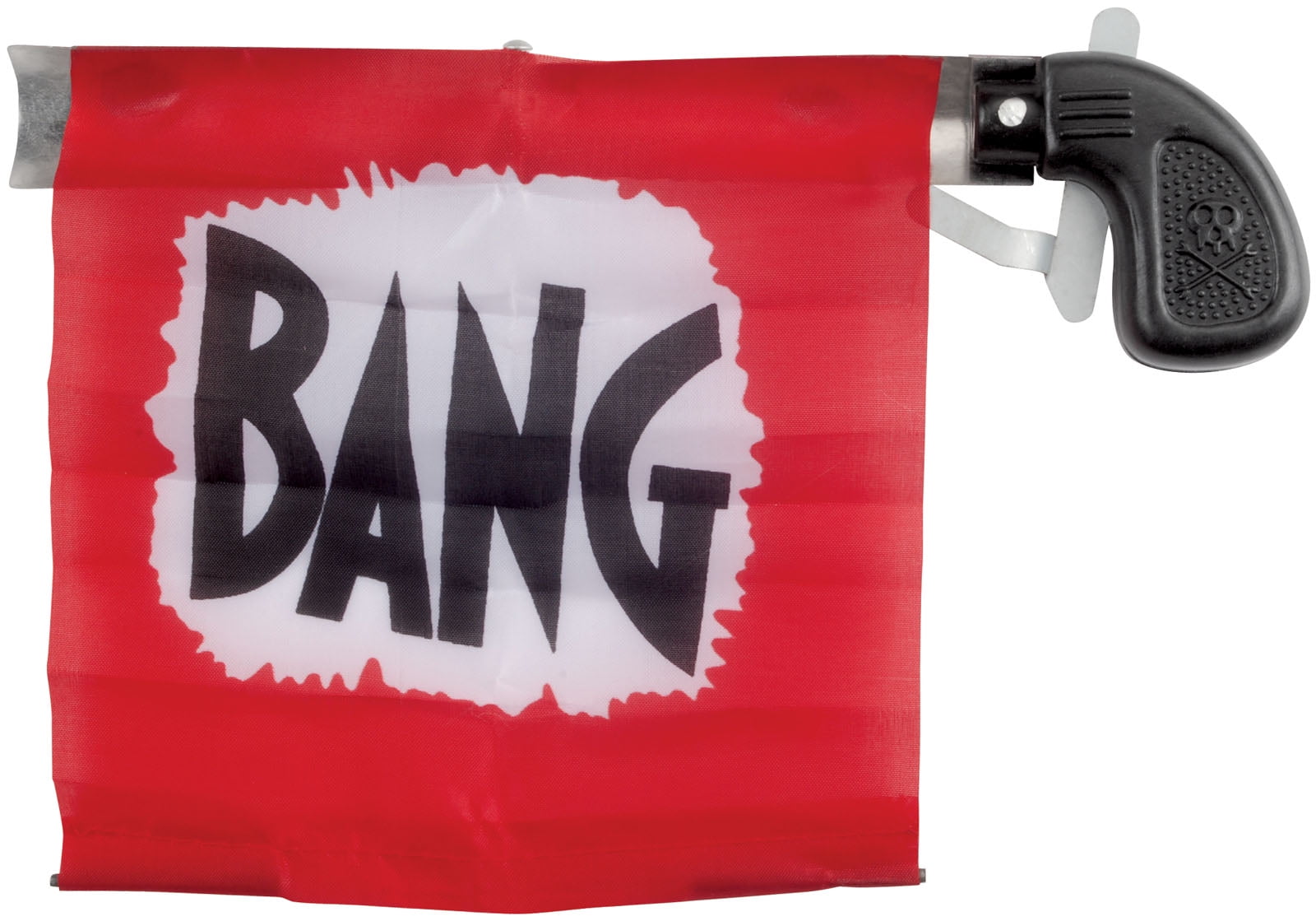 12 BANG GUNS RED FLAG Set Clown Comedy Gag Toy Joke Stage Prop Joker Fake Pistol 