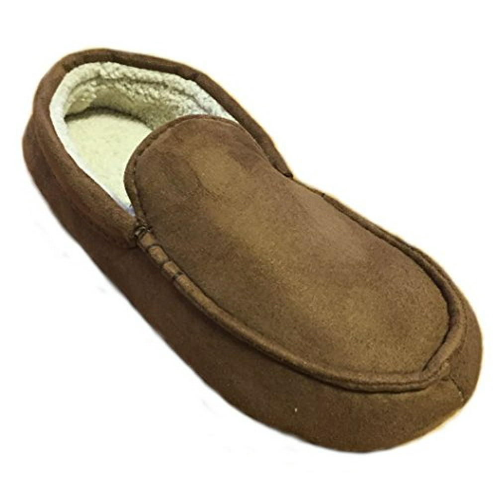 Dearfoams Dearfoams Men's Microfiber Suede Moccasin with Decorative