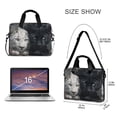 thumbnail image 3 of 16" Laptop Briefcase, Detachable Anti-Slip Shoulder Strap, Multi-Compartment Work Travel Bag White Leopard Black Panther, 3 of 8