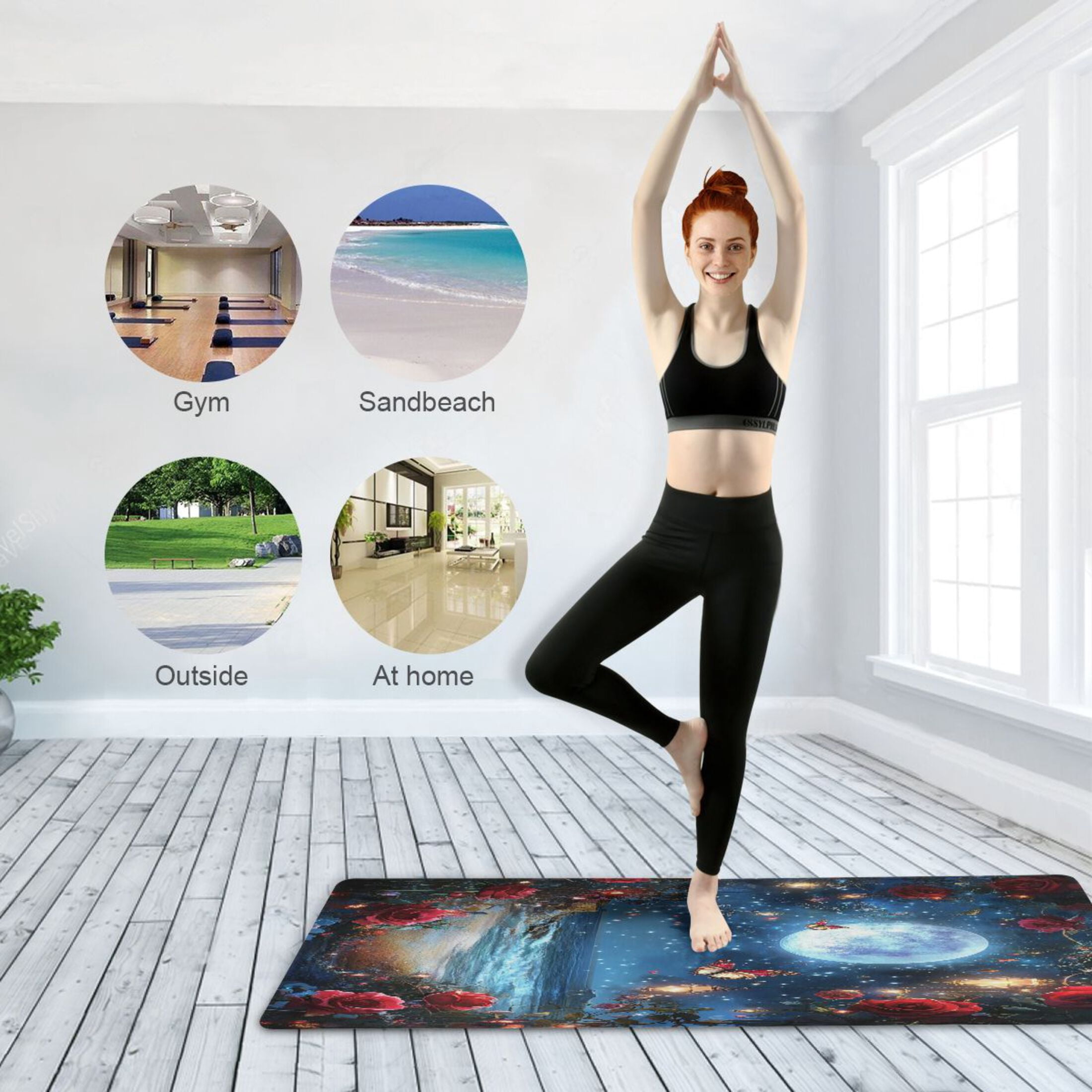 BZSMCE Yoga Mat Women Gardens Of Seaside Fitness Mat