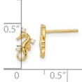 thumbnail image 3 of 14k Yellow Gold Polished Cubic Zirconia Seahorse Post Earrings, 3 of 3