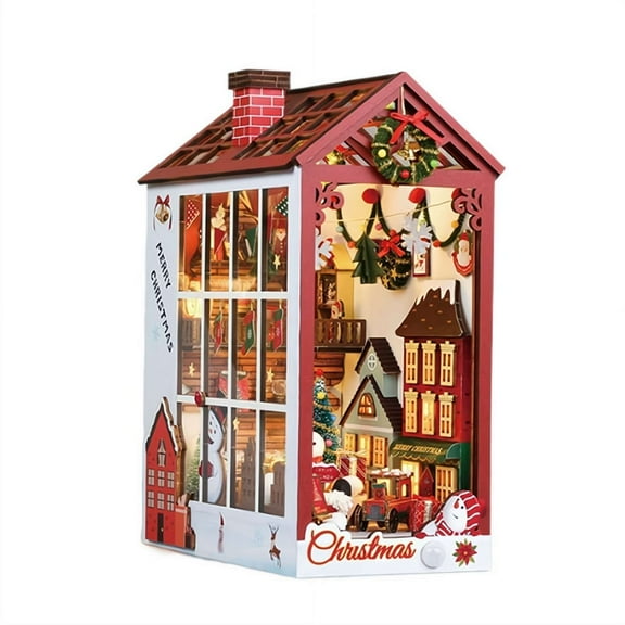 Book Nook Kit - DIY Miniature House Kit for Adults, Dollhouse Booknook Library Tiny House Bookshelf Decor 3D Wooden Puzzle