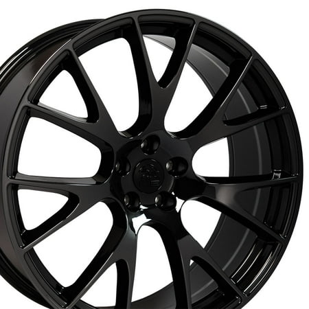 22 Inch Black And Chrome Rims - 22 Inch RAM Hellcat Style Fits Chrysler Aspen Dodge Dakota Durango Ram 1500 | DG69 22x10 Rims Black Chrome SET