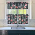 thumbnail image 3 of Kitchen Curtains and Valance Set 24 Inch Tier Pioneer Colorful Floral Curtains Small Drapes for Cafe Living Room Bathroom Farmhouse 3 Pieces Set Rod Pocket, 3 of 6