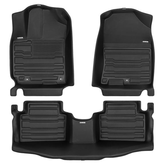 TuxMat - For Hyundai Kona 2018-2023 Models - Custom Car Mats - Maximum Coverage, All Weather, Laser Measured - This Full Set Includes 1st and 2nd Rows