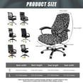 thumbnail image 7 of Renewold Leopard Print Gray Office Chair Cover Stretch Desk Chair Cover with Elastic Bottom Removable Office Computer Chair Protector for Home Decoration, S, 7 of 7