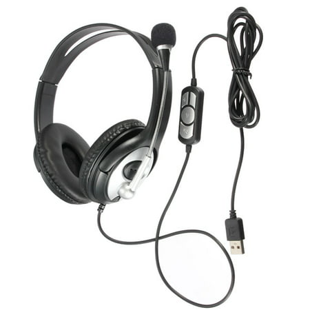 Noise cancelling Surround Sound USB Stereo Super Bass Headband Headphone Headset Mic Volume Control for PC Laptop with