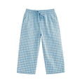 thumbnail image 6 of Frostluinai Cotton Linen Capri Pants for Girl 4-14Y Striped Loose Fit Capris Elastic Waist Straight Leg Cropped Pants with Pocket Blue 4 Years, 6 of 10