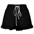 thumbnail image 4 of Seductiva Black Clothing Women's Casual Shorts Womens Lightweight Shorts Casual Baggy Trendy Short Pants Elastic Waist Drawstring Comfy Shorts, 4 of 6