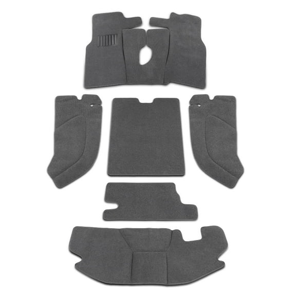 6 Pcs Floor Mat Interior Carpet Rug Kit Compatible with Jeep Wrangler TJ 1997-2006 Gray