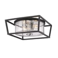 thumbnail image 3 of Golden Lighting Mercer 2-Light Flush Mount in Matte Black with Seeded Glass, 3 of 4