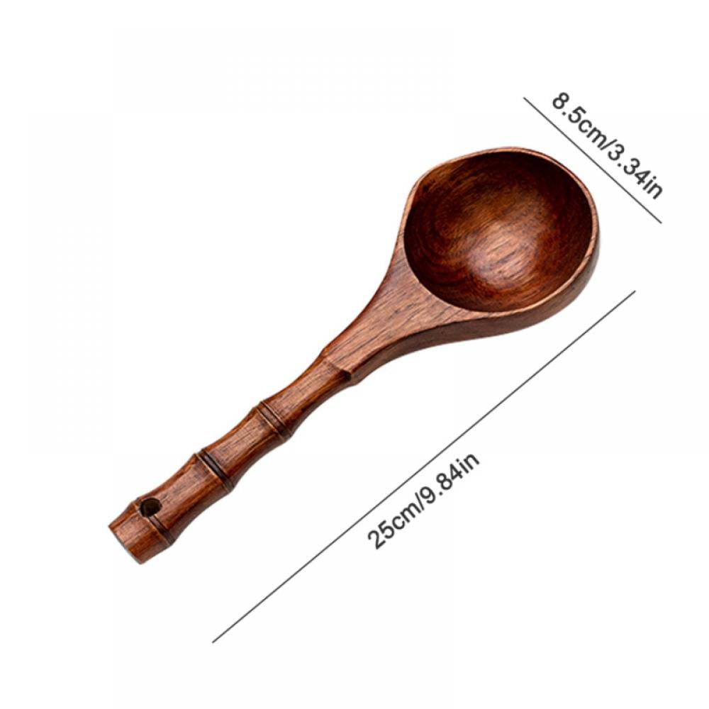 Set of 3 Wooden Ladle for Soup Spoons Large Laddle Deep Ladle Spoon Set- 11  inch Big Soup Ladle, 10 inch Serving Spoon & 8 inch Wood Ladles for