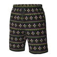 thumbnail image 6 of Uemuo Mardi Gras Fleur de Lis Pattern Men's Swim Trunks Hawaiian Beach Bathing Suit Swimsuits Beach Quick-Dry Shorts with Pockets-Large, 6 of 9