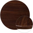 thumbnail image 1 of Tablero para mesa redondo de 36 '' de resina de nogal de alto brillo con borde abatible de 2 '' de grosor Ergode TP-WAL-36RD-GG, 1 of 1