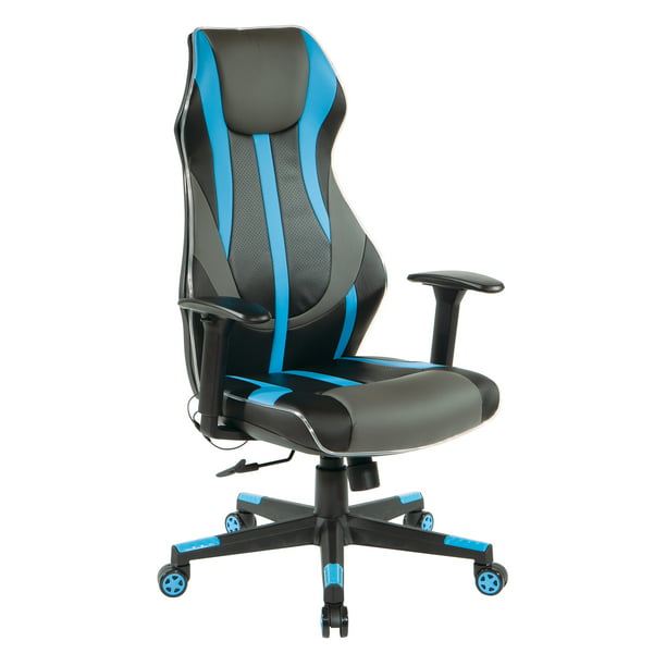 OSP Home Furnishings Gigabyte Gaming Chair in Black Faux
