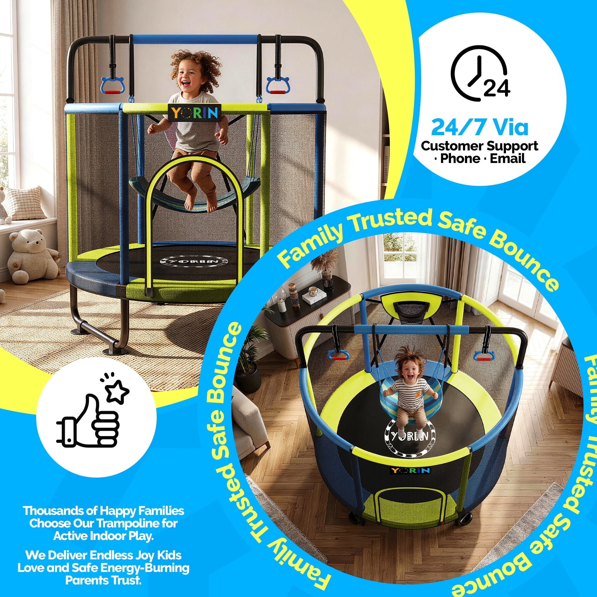 yunn⭐︎kids LIFE 4点 YORIN Trampoline for Kids, 55'' Toddler Mini