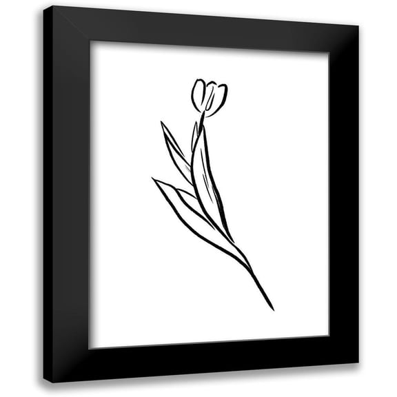 Villa, Milli 12x14 Black Modern Framed Museum Art Print Titled - Simple Flowers 1