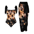 thumbnail image 1 of MKLEKYY Traje De Baño Mujer Women 1 Piece Swimwear+1 Piece Cover Up Two Piece Vintage Print Swimsuit Monokini Bikini 2 Piece Swimsuits Two Piece Tankini Set 961, 1 of 4