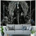 thumbnail image 4 of Orinice  Skull Tapestry Goth Sketelon Tapestries Dark Wizard Wall Tapestry Black and White Tapestry Satanic Demon Baphomet Tapestry for Bedroom Decor  50x40inch, 4 of 6