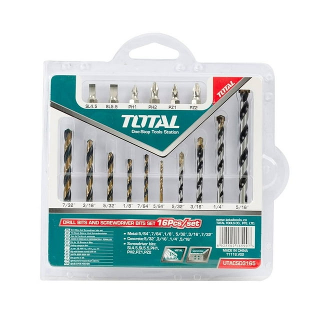 Juego de Brocas Y Puntas Total para Metal y Concreto