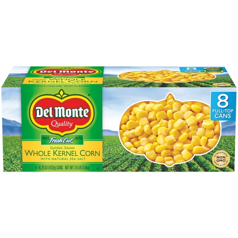 Del Monte Golden Sweet Whole Kernel Corn 15.25 Ounce (8 Pack
