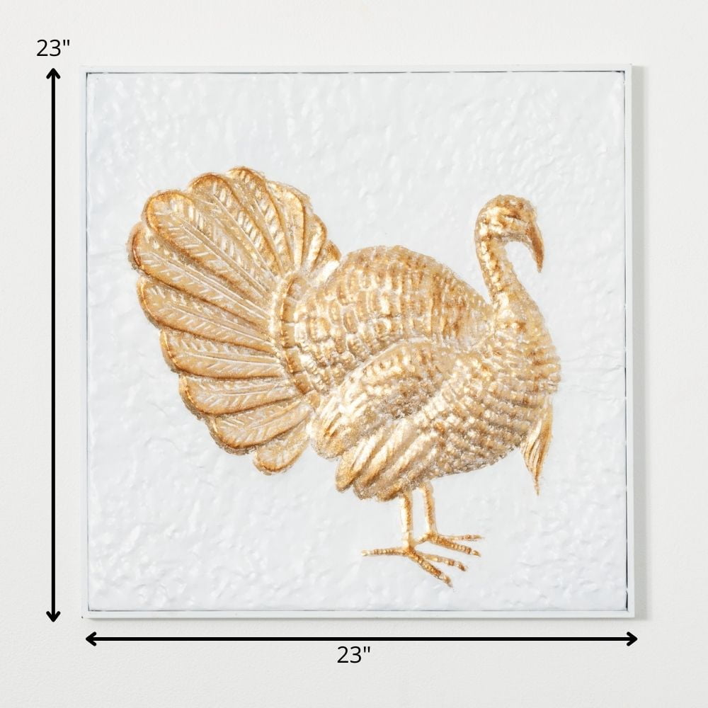 Gilded Turkey Metal Wall Art Multicolor 23"H Metal