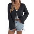 thumbnail image 3 of Women Crochet Long Sleeve Loose Casual Open Front Cardigan Drape Sweaters Boho Summer Beach Coverups, 3 of 9