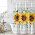 thumbnail image 4 of Shower Curtain Sunflower Bathroom Curtains with Hooks, Waterproof Fabric Eucalyptus Leaf Grey Buffalo Plaid Bath Shower Curtains Set for Bathroom Bathtubs Decor 36x72 Inch, 4 of 9