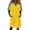 Yellow, variant on Women's Fashion Casual Solid Color Pocket Short Sleeve Turndown Collar Dress Red M